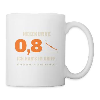 Heizkurve 0,8 – Wärmepumpe im Griff - Tasse - Weiß - Rechts