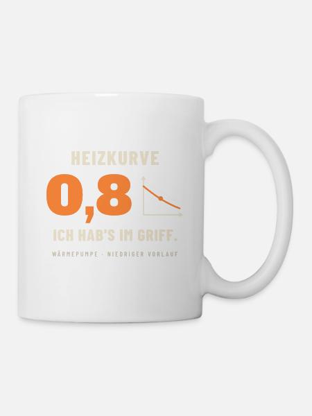 Heizkurve 0,8 – Wärmepumpe im Griff - Tasse - Weiß