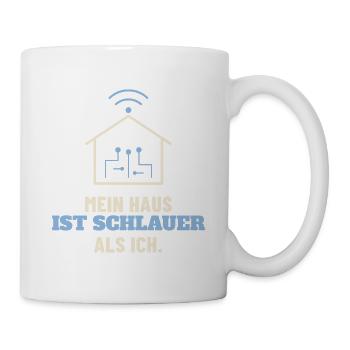 Mein Haus ist schlauer als ich – Smart Home Shirt - Tasse - Weiß - Rechts