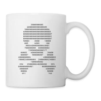 Schädel-ASCII-Kunst - Tasse - Weiß - Rechts
