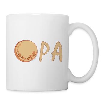 Opa mit Mond – Beige - Tasse - Weiß - Rechts