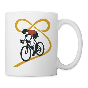 Endless Road Infinity Loop Radfahrer Minimalistische Kunst - Tasse - Weiß - Rechts