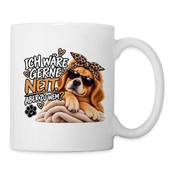 Ich wär gern nett – Hund mit Stil - Tasse - Weiß - Rechts