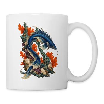 Drachenfisch zwischen bunten Tiefseekorallen - Tasse - Weiß - Rechts