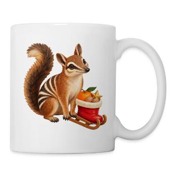 Numbat mit Nikolaus-Stiefelschlitten - Tasse - Weiß - Rechts