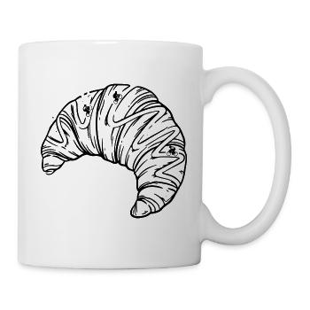 Französische Croissant- und Alpen-Serpentinen-Radfahrerkunst - Tasse - Weiß - Rechts
