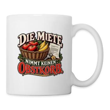 Miete statt Obstkorb - Tasse - Weiß - Rechts
