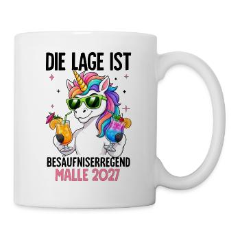  Die Lage Ist Besäufniserregend mit Einhorn Malle - Tasse - Weiß - Rechts