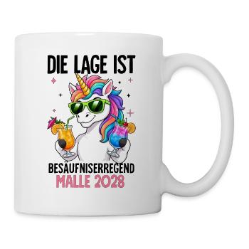  Die Lage Ist Besäufniserregend mit Einhorn Malle - Tasse - Weiß - Rechts