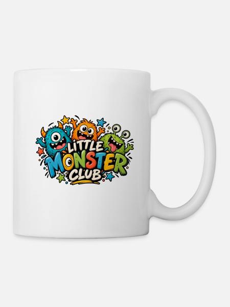 Little Monster Club – Buntes Monster Kinderdesign - Tasse - Weiß