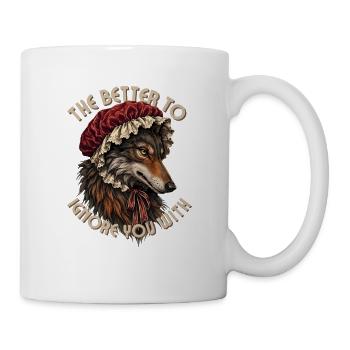 Wolf in Omas Verkleidung - Tasse - Weiß - Rechts