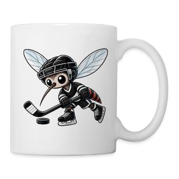 Mücke Moskito Eishockey Spieler Cartoon Cool - Tasse - Weiß - Rechts