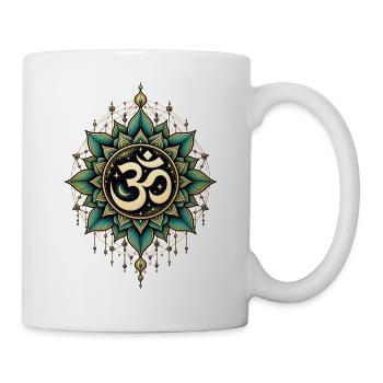 Om Mandala – Spirituelles Yoga Design - Tasse - Weiß - Rechts