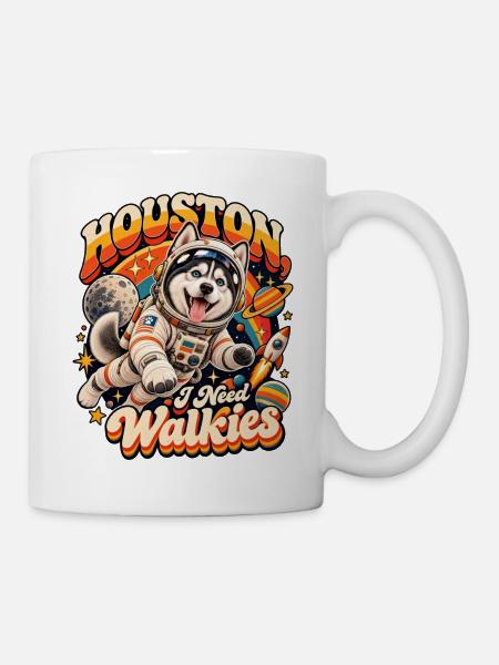 Houston Walkies Astronaut Hund - Tasse - Weiß