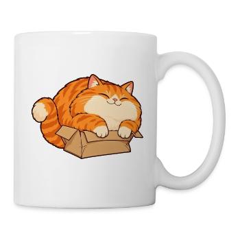Katzenfreude im Karton - Tasse - Weiß - Rechts