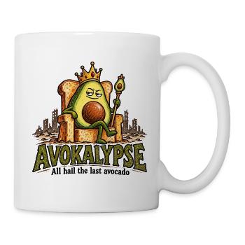 Avocado Apocalypse King Lustiges Essen Wortspiel Humor - Tasse - Weiß - Rechts