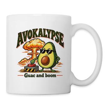 Avocado Apokalypse Guacamole Boom Essen Wortspiel Humor - Tasse - Weiß - Rechts