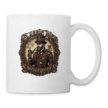 Classic_Men_Smoke_Pipes - Tasse - Weiß - Rechts