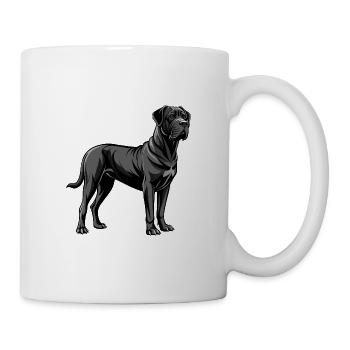 Englischer Mastiffhund stehend - Tasse - Weiß - Rechts