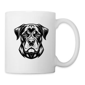 Rottweiler-Hundekopf - Tasse - Weiß - Rechts