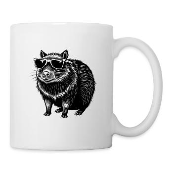 Kapybara mit Sonnenbrille - Tasse - Weiß - Rechts