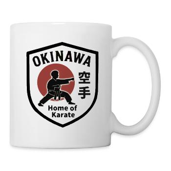 Okinawa- Home of Karate Shield Emblem - Tasse - Weiß - Rechts