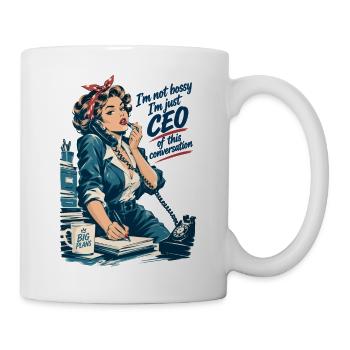 Retro Chefin: CEO of this conversation - Tasse - Weiß - Rechts