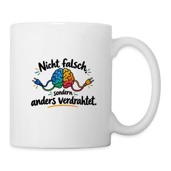 Buntes Gehirn Kabel Motiv - Tasse - Weiß - Rechts