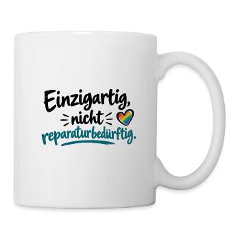Einzigartig, nicht regulär Herz - Tasse - Weiß - Rechts