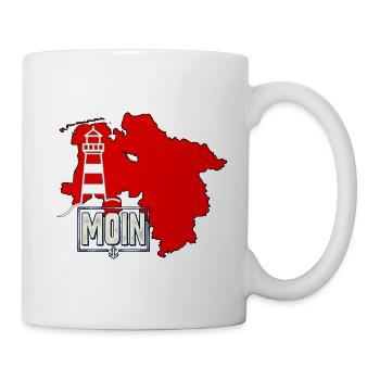 Moin Niedersachsen Leuchtturm - Tasse - Weiß - Rechts