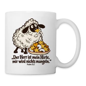 Der Herr ist mein Hirte Schaf Weihnachten Psalm 23 - Tasse - Weiß - Rechts
