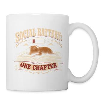 Capybara Lesen Bücherwurm Retro - Tasse - Weiß - Rechts