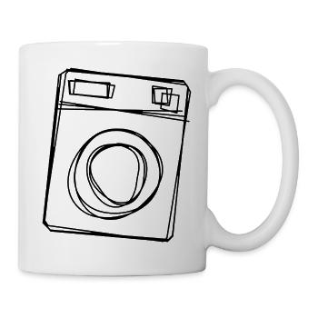 Waschmaschine handgezeichnet - Tasse - Weiß - Rechts