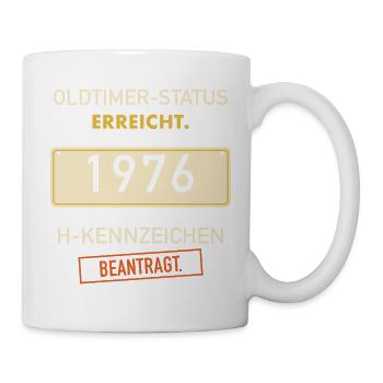 50. Geburtstag 1976 Oldtimer H-Kennzeichen - Tasse - Weiß - Rechts