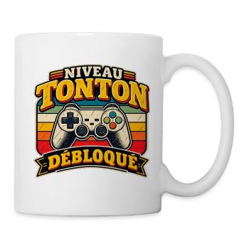 Onkel-Level freigeschaltetes Gamer-Geschenk für Onkel - Tasse - Weiß - Rechts