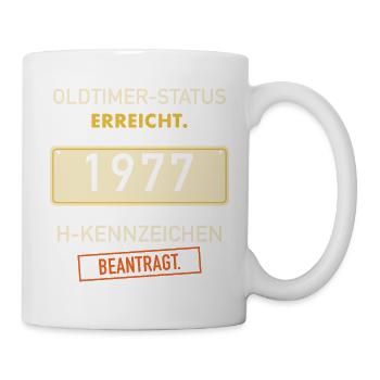 50. Geburtstag 1977 Oldtimer H-Kennzeichen  - Tasse - Weiß - Rechts