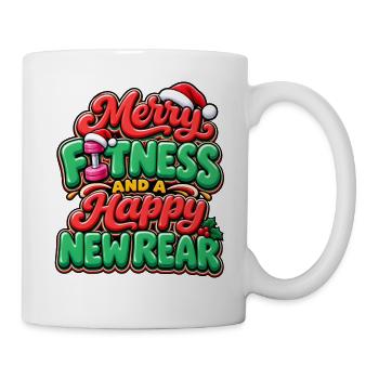 Fröhliche Fitness und Neues Outfit - Tasse - Weiß - Rechts
