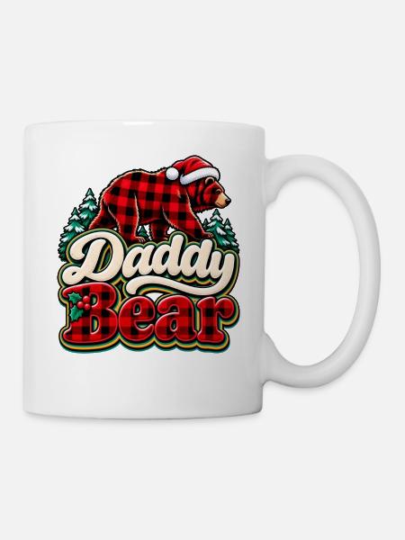 Daddy Bear Plaid Christmas - Tasse - Weiß