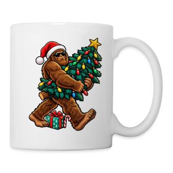 Sasquatch mit Weihnachtsbaum - Tasse - Weiß - Rechts