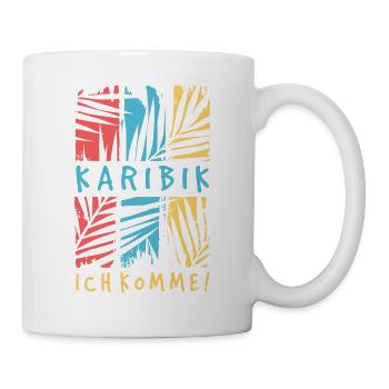 Karibik Ich Komme Urlaub Reise Fernweh Palmen - Tasse - Weiß - Rechts