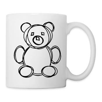 Teddy handgezeichnet - Tasse - Weiß - Rechts