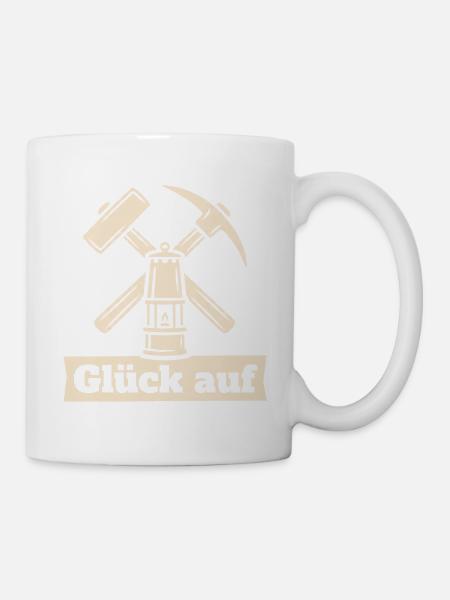 Glück auf Bergbau Erzgebirge - Tasse - Weiß