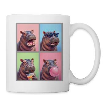 Nilpferd Flusspferd - Tasse - Weiß - Rechts