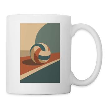 Retro Volleyball Farbenspiel - Tasse - Weiß - Rechts