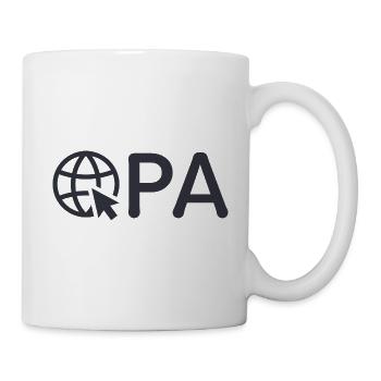 Opa mit Internet-Symbol – Schwarz - Tasse - Weiß - Rechts