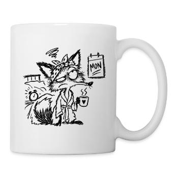 Kaffee-Fuchs Sketch - Tasse - Weiß - Rechts