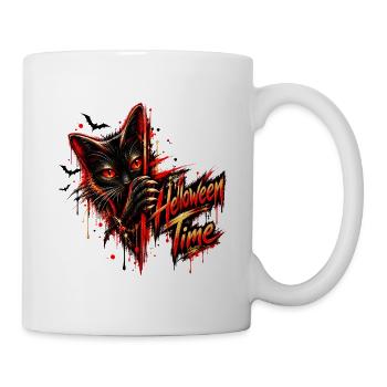 Halloween Time – Black Cat Gothic Streetwear - Tasse - Weiß - Rechts