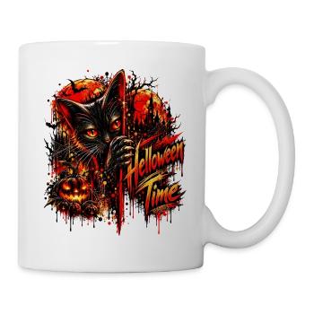 Halloween Time – Black Cat Gothic Back Print - Tasse - Weiß - Rechts