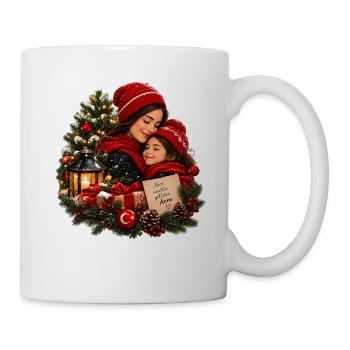 Weihnachten Türkische Mutter Tochter Nice Mutlu - Tasse - Weiß - Rechts