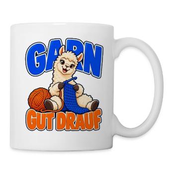 Garn gut drauf – Alpaka mit Häkelnadel und Wolle - Tasse - Weiß - Rechts
